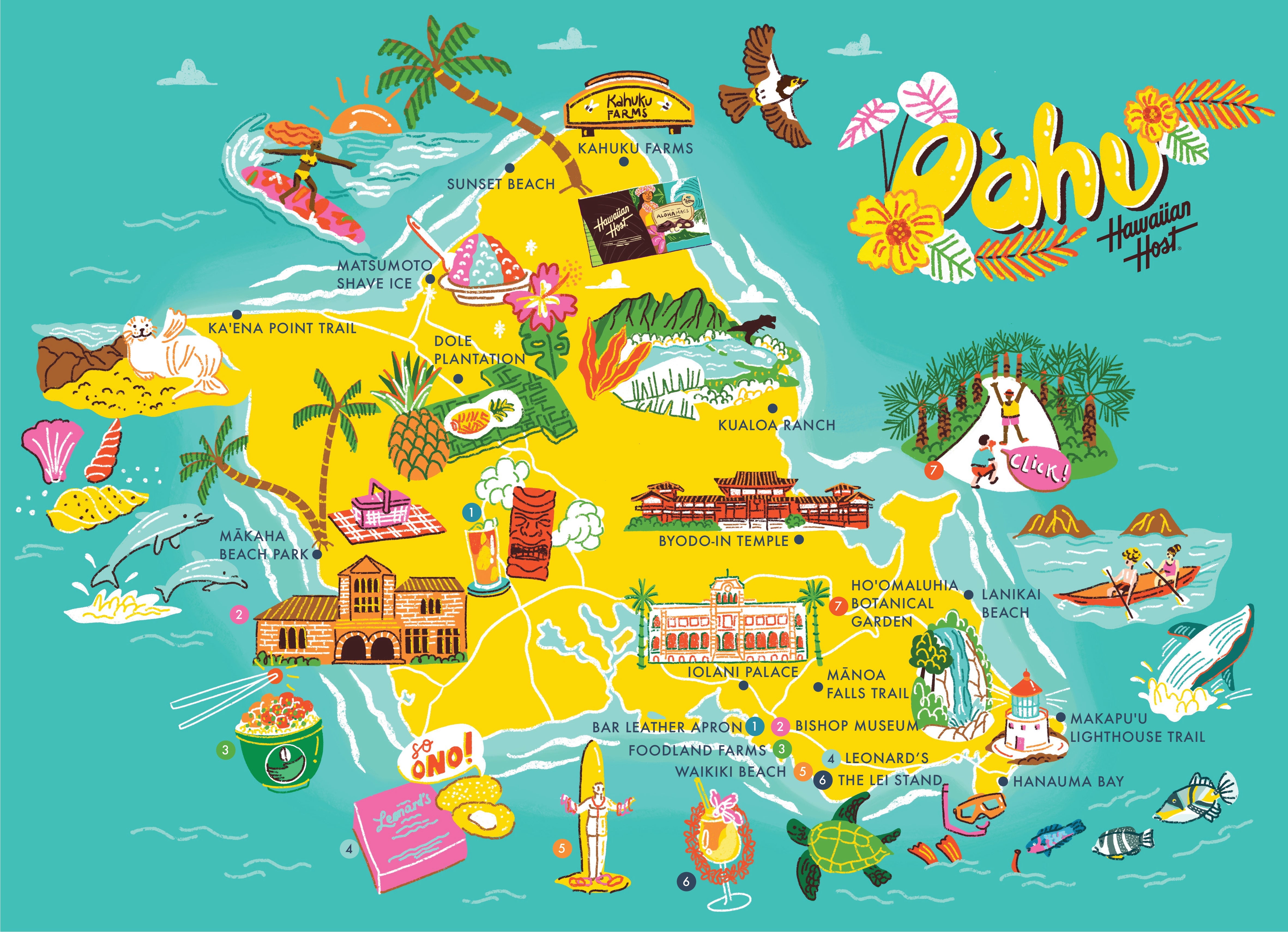 Hi Guide Honolulu map of attractions - Touristvisitorguides.com