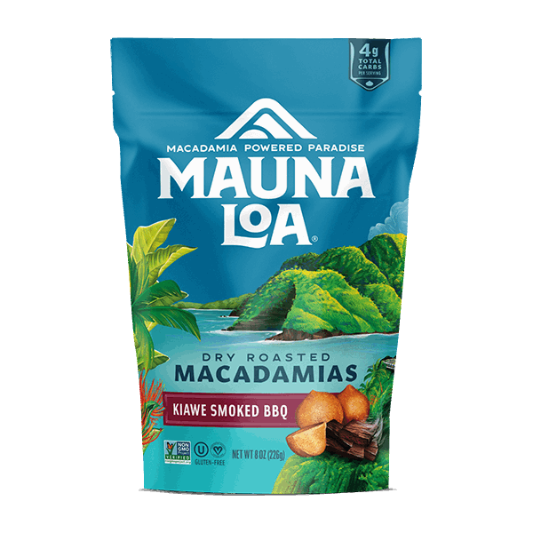 Flavored Macadamias - Kiawe Smoked BBQ Medium Bag - Hawaiian Host X Mauna Loa