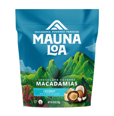 Chocolate Covered Macadamias - Milk Chocolate Coconut Large Bag - Hawaiian Host X Mauna Loa