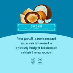 Chocolate Covered Macadamias - Milk Chocolate Coconut Large Bag