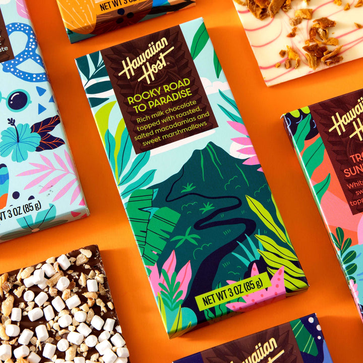 Rocky Road to Paradise Chocolate Bar - Hawaiian Host X Mauna Loa