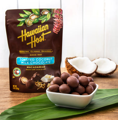 Toasted coconut milk chocolate-covered macadamias