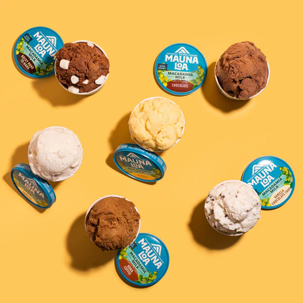 Various flavors of Mauna Loa Vegan Ice Cream