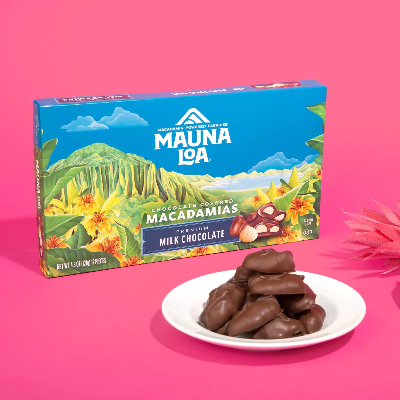 Chocolate Covered Macadamias - Mountains Milk Chocolate Covered Box Gallery Fullscreen Image