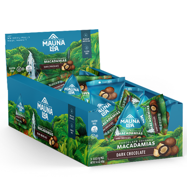 Chocolate Covered Macadamias - Dark Chocolate Mini Mauna - Hawaiian Host X Mauna Loa